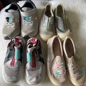 Lot of little girls size 11 shoes, Nike and Cat and Jack